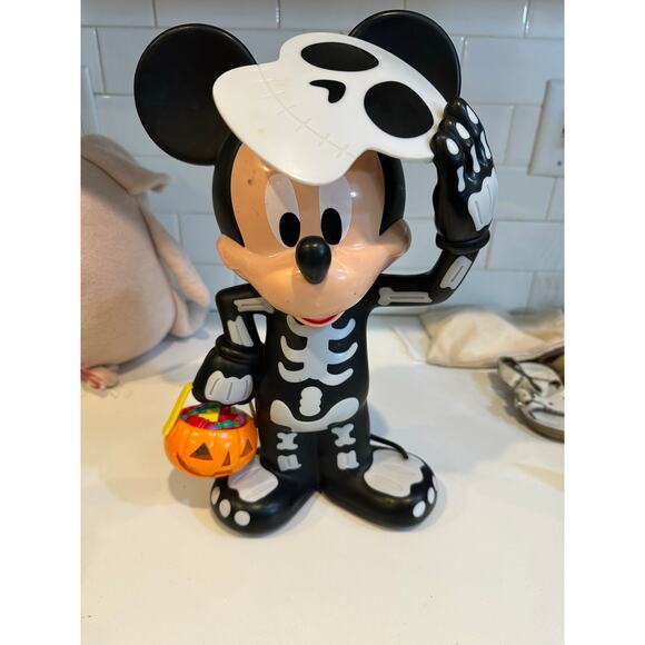 Disney Parks Mickey Mouse Glow In The Dark Halloween Popcorn Bucket Skeleton - Picture 3 of 9